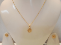 Gold plated jewellery - locket-chain-earrings for women- L261.