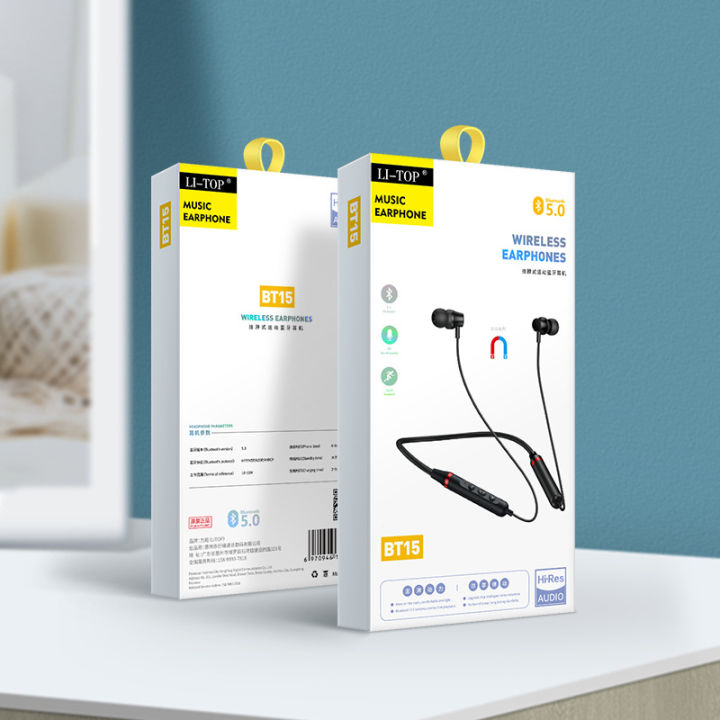 In-ear silicone halterneck binaural sports running wireless headset long standby music call smart bluetooth headset