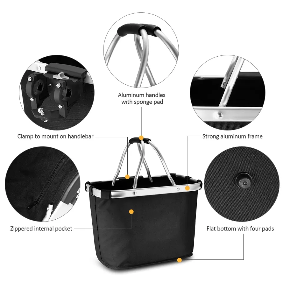 Bicycle Bike Detachable Cycle Front Canvas Basket Carrier Bag