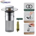 Drain Stopper for Bathroom Sink Stainless Steel Bathroom Sink Stopper with Hair Catcher Universal Anti-clog Drain Filter for Home Southeast Asian Buyers' Choice Durable Sink Stopper for Bathroom.