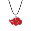 Japanese Anime Naruto Necklace Keychain Akatsuki Organization Cosplay Red Cloud Metal Unisex Pendant Necklace Keychain for Fans Gift. 