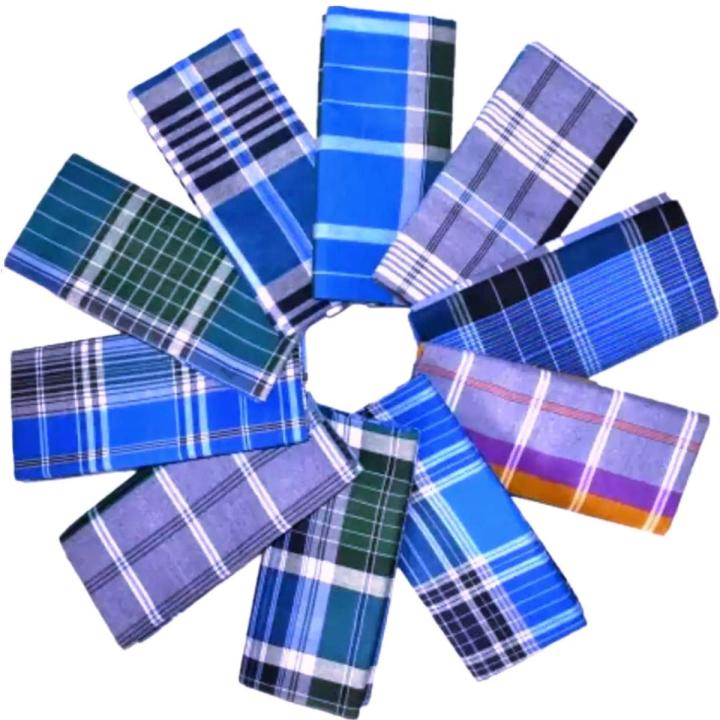 LUNGI FOR MEN - 2 PCS BUNDLE PACKAGE - MULTI COLOR CHECK DESIGN LUNGI - COTTON & POLYESTER YARN MIXED FABRIC LUNGI - STITCHED LUNGI (5 HAND)