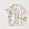 Baby jumpsuit, gauze, summer short sleeved monk clothing, newborn diaper, bamboo fiber baby romper, outdoor clothing.