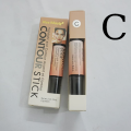 Professional 2 in 1 Highlighter Contour Stick Concealer Contouring Shade and Highlighter, Easy-to-Blend Formula, for a Defined and Chiseled Look, Light/Medium (Countour Stick)_Kiss Beauty Contour Stick.