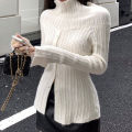 Women's Off Shoulder Sweater, Long Sleeve Solid Color Button Down Knit Jumper Tops. 