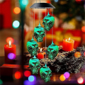 Halloween Skull Skeleton LED Solar Wind Chimes for Outside for Halloween Outdoor Porch Yard Garden Easy Install. 