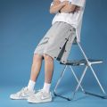 Side Breasted Shorts Men's Basketball Pants Half Open Full Buckle Fifth Pants Summer Thin Trendy Loose Pants.