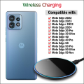 15W Fast Charger for Motorola Edge 40 50 Pro 30 Ultra 50 Neo Moto Edge 2023 2024 Charging Pad with USB Cable.