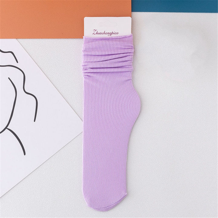 Women%20Girls%20Summer%20Thin%20Loose%20Socks%20Velvet%20Soft%20Breathable%20Long%20Socks%20Solid%20Color%20Black%20White%20Khaki%20Beige%20Harajuku%20High%20Socks%20-%20Image%202