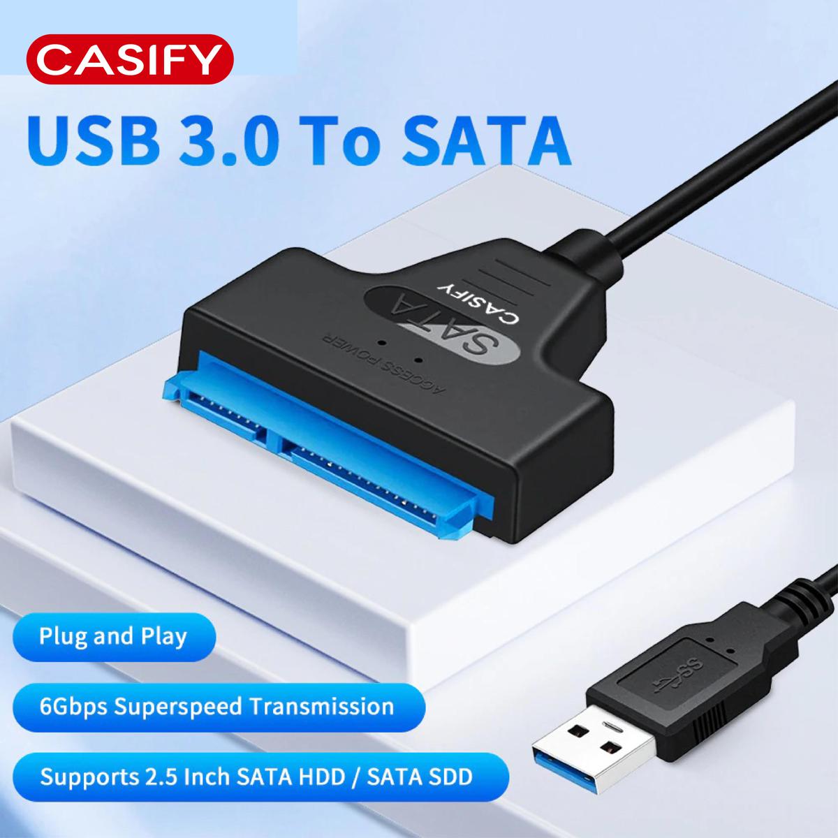 CASIFY USB 3.0 SATA Cable SATA To USB Adapter UP To 5GBPS Support 2.5Inch External SSD HDD Hard Drive 22 Pin SATA