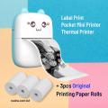 Thermal Mini Printer Label Sticker Printer Notes Printer Mobile Thermal Photo Printer Rechargeable Bluetooth Pocket Printer, Nadra-C9-Blue-Mini-3-Roll. 