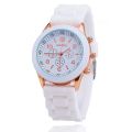 Imported High-quality 2pcs Women's Quartz Watch Set Ladies Silicone Strap Wristwatch and Bracelet Girl Waterproof Casual Watches.
