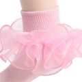 Pudcoco Toddler Kids Baby Girls Ruffle Socks Soft Double Lace Frilly Socks Princess Ankle Socks Kids Cute Socks 1-10Y.