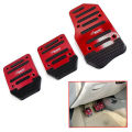 3Pcs Red Car Foot Treadle Cover Pad Car Pedal Cover Set Auto Vehicle Non-slip Pedal Car-styling Manual Transmission Aluminium Alloy. 