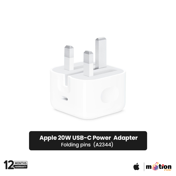 Apple 20W USB-C Power Adapter Folding pins (New Pack) - White (Model -A2344)- White