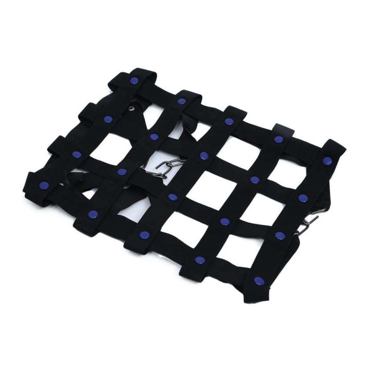 Motorcycle helmet holder or seat jali net for helmet. Blue