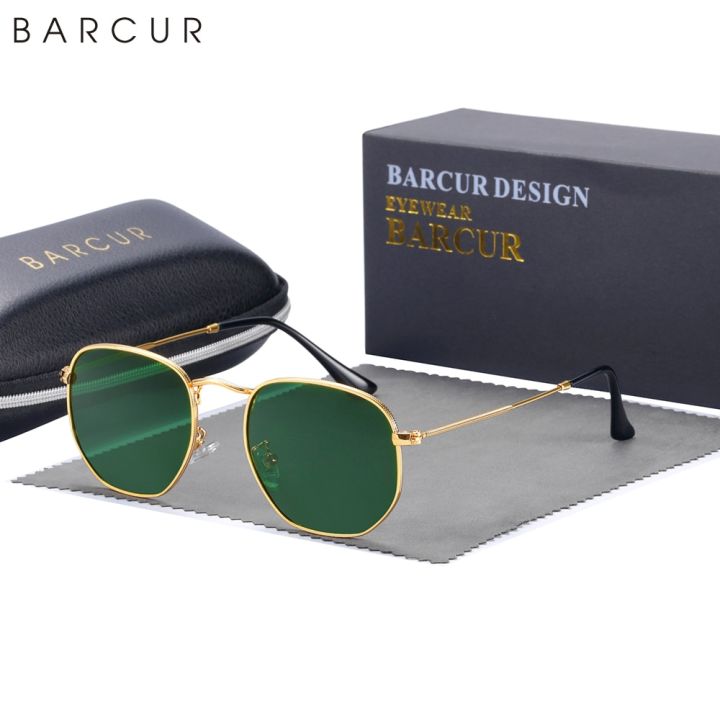 BARCUR Classic Square Sunglasses for Men Polarized Hexagon UVA Sun Glasses for Woman Light Weight Eyewear Oculos De Sol gafas