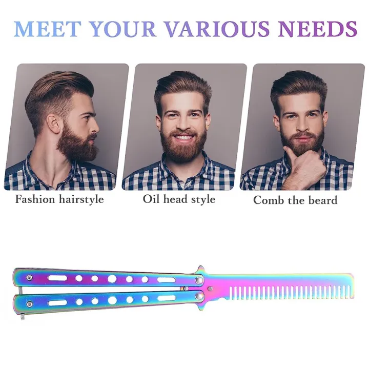 Foldable%20Hair%20Comb%20Stainless%20Steel%20Practice%20Training%20Comb%20Beard%20Moustache%20Brush%20Salon%20Hairdressing%20Styling%20Tool%20-%20Image%204