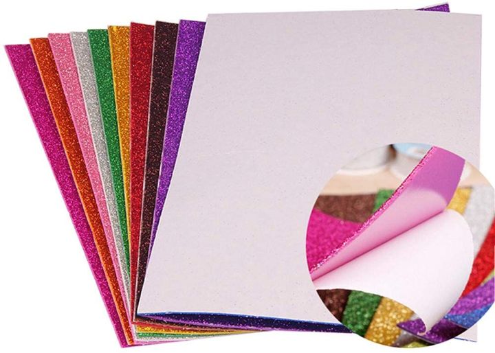 Craft%20Foam%20SELF%20ADHESIVE%20Glitter%20Foam%20Sheets%20A4%20Pack%20of%2010%20Assorted%20-%20Image%205