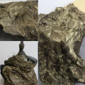 Gold and Silver Two-Color Gilding Creative Louver Pleat Three-Dimensional Reconstruction Special Texture Messy Pleated Clothing Cloth Designer Fabric.