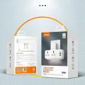 LDNIO SC-2311 20W 3-Port USB Charger HUB Extension Power Strip With 1 x 20W USB-C PD Power Delivery / 1x 18W USB QC3.0 / 1x USB-A & 2 Power Sockets with LED Touch Light. 