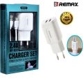 Remax RP-U22 Charger Set 2 Port USB Fast Charging 2.4A Charger with Micro USB Data Cable.