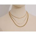 Yhpup Stainless Steel Chain Layered Necklace Separated Set for Women Statement Golden Metalic Waterproof Collar Necklace Jewelry.