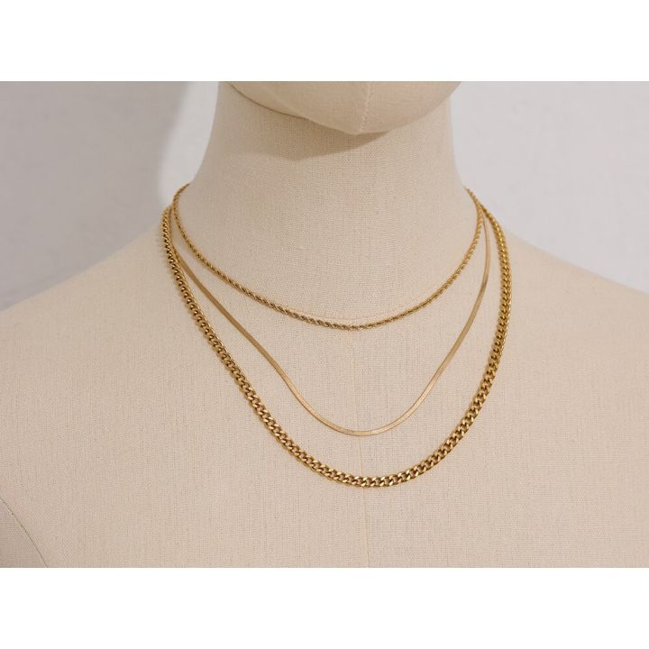 Yhpup%20Stainless%20Steel%20Chain%20Layered%20Necklace%20Separated%20Set%20for%20Women%20Statement%20Golden%20Metalic%20Waterproof%20Collar%20Necklace%20Jewelry%20-%20Image%204