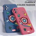 ZCSIBORUI for iPhone 14 Pro Max Marvel Superhero Square Edge Pattern Design Liquid Silicone Shockproof Phone Cases. 