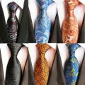 New Fashion Men's Tie Paisley Floral Tie Red Purple 8cm Silk Formal Necktie for Men Jacquard Neck Ties Gifts For Men.