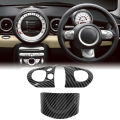 Steering Wheel Trim, Carbon Fiber Look Steering Wheel Panel Cover for Cooper R54 R55 R56 R60.