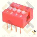 3Pcs 4 Position DIP Switch 2.54mm Pitch Horizontal DIP Switch Four Positions Piano Type Dial DIP Slide Switch For Electronics Circuit PCB.