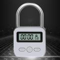 Metal Timer Lock LCD Display Multi-Function Electronic Time 99 Hours Max Timing USB Rechargeable Timer Padlock,.
