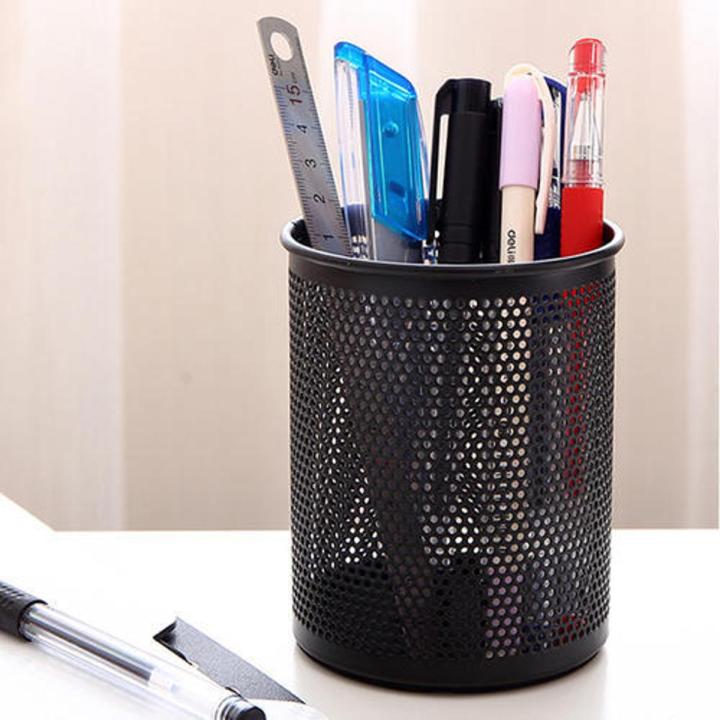 5-Pack Stainless Steel Pen Holders - Adjustable Spring Clips With Strong Adhesive