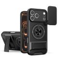 For OnePlus 15R Ace 6 Turbo 6V Case, Slide Camera Cover Lens Protector with 360 Rotating Ring Kickstand Shockproof Phone Case for Women Men.