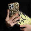 Luxury Plated Gold Tin Paper Phone Case for iphone 15 14 13 11 12 Pro Max X XS Max XR Water Ripple Shockproof Soft Cover Men. 