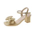 Large Solid Color Open-toe Sandals Women 2024 Summer New One-line Buckle Fashion Temperament Bow Knot Comfortable Women's Shoes.