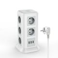 TESSAN Vertical Power Strip Multiple Tower Socket Surge Protector EU Plug Outlets with USB Ports 2m Extension Cable Home Office.