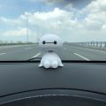 Cartoon Plastic Baymax Robot Shaking Head Figure Car Ornaments Auto Interior Decorations Big Hero Doll Toys Ornament Accessories. 
