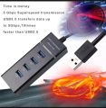 4 ports of high speed USB hub high-speed USB 3.0 SPLETER BLACK BLACK. 