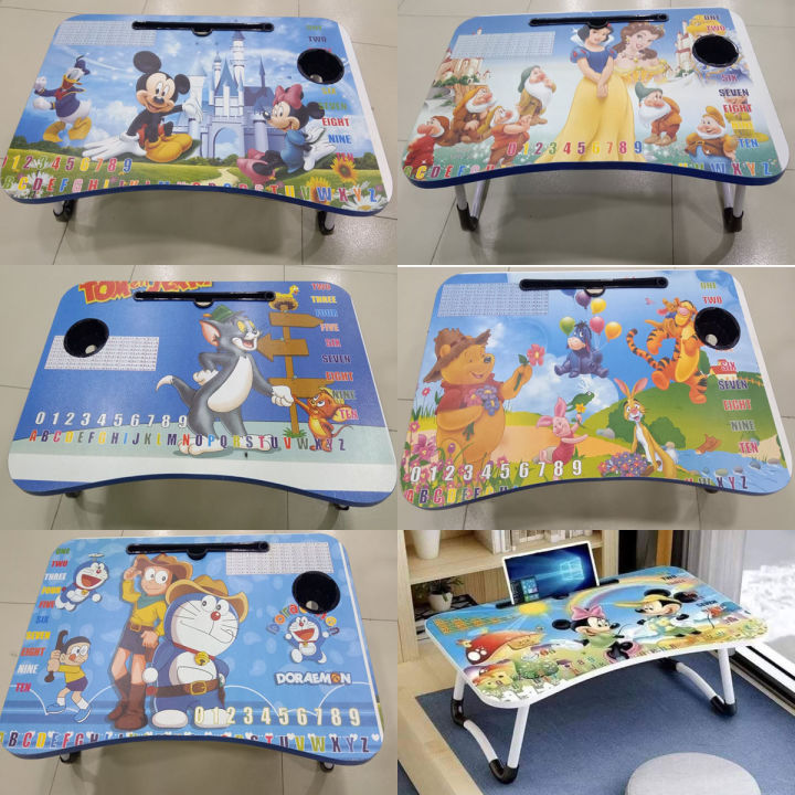 Kid's Cartoon Printed Colorful Folding Study Table/ Laptop table