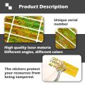 3x1cm Warranty void seal tamper proof stickers Security Hologram sticker labels with serial number Gold.