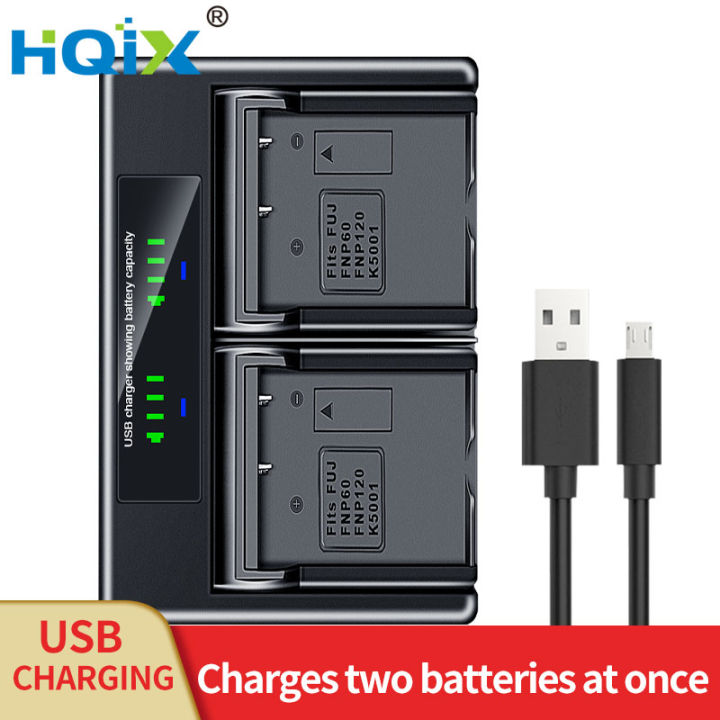 HQIX for BenQ GH800 GH888 GH688F GH680F Camera DLI-501 Battery Dual Charger