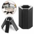 Foldable Pan Mat Heat-insulated Anti-slip Anti-scald Black Hollow Heat-insulated Portable Pan Pad Placemat Kitchen Accessories-Black. 