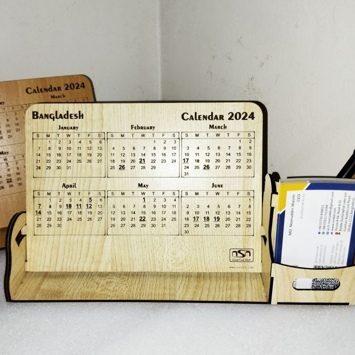 Diamond Shape 3D Desk Calendar  With Government Holiday