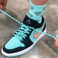 1 Pair Tiffany Green Flat Shoelaces For Canvas Sneakers Shoes Women Men Half Round Casual Basketball Shoes Laces. 
