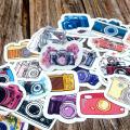 【Alizeker Mall】24PCS Lovely Camera Waterproof Skateboard Suitcase Guitar Laptop Phone Diary Sticker Kids Gift Stickers Toy. 