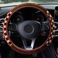 【Alizeker Mall】Auto Steering Covers Diameter 38cm Plush Fabric Car Steering Cover Universal Car-styling Fit for Most Cars Car Accessories. 