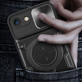 New Phone Case For iPhone 8 7 Se 2020 Cover Foldable 360 Degree Rotating Bracket Vehicle Mounted Sliding Hard Shockproof Rear Shell + Tempered Glass Screen Protector for iPhone 7 8 Se 2020 Case.
