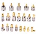 SMA to SMA BNC N F UHF Type Connectors Kits RF Adapter 20 Type,SMA Female to F Male,SMA Female to F Female. 